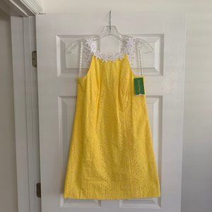 NWT Lilly Pulitzer Annabelle Shift Dress Yellow Sunflower Eyelet Lace